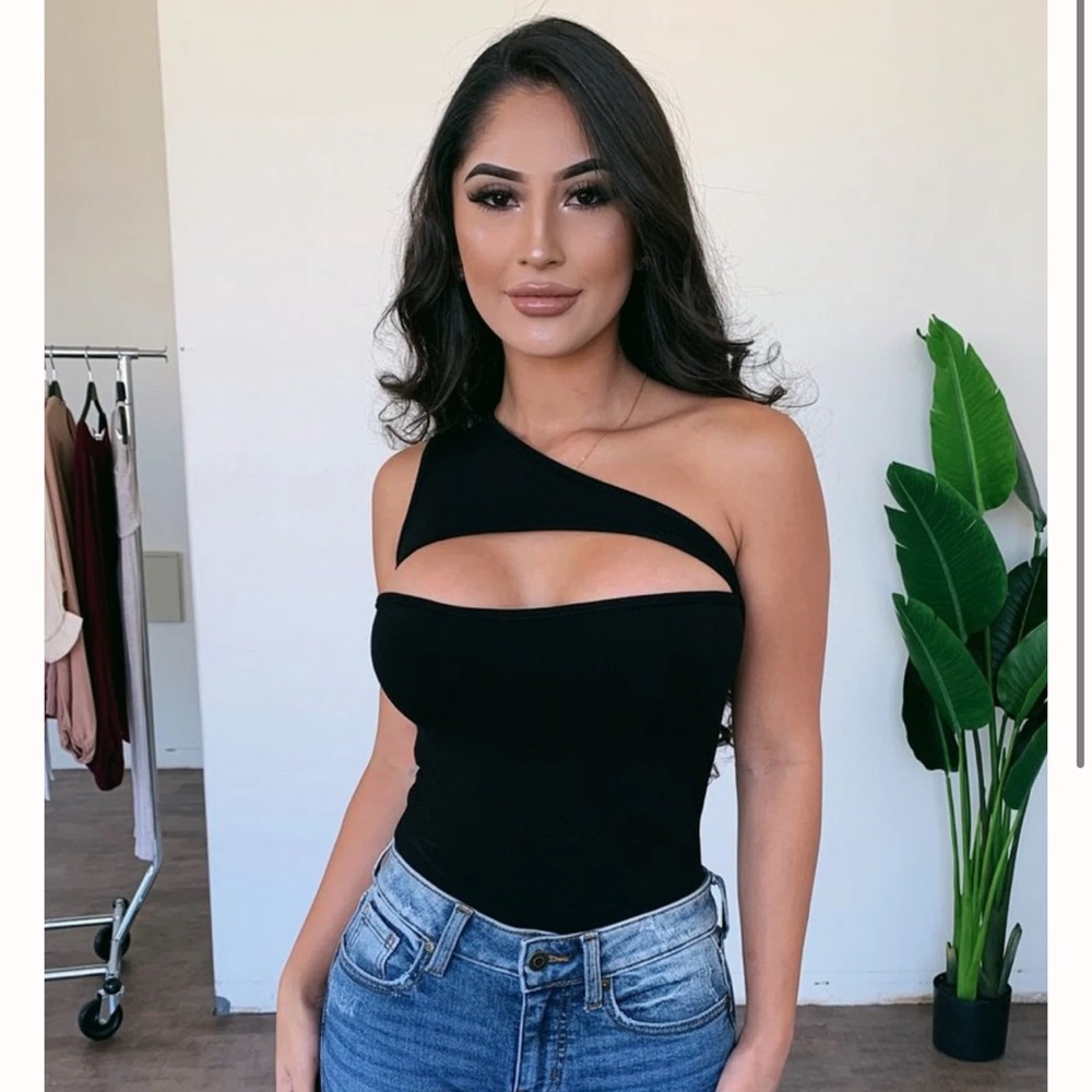 Black crossover bodysuit